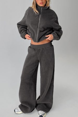 Siberia Fleece Track Pant Charcoal
