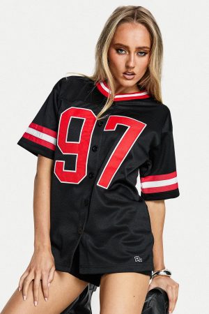SDSU Football Button Down Jersey Black