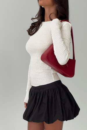 Marentino Bubble Hem Mini Skirt Black