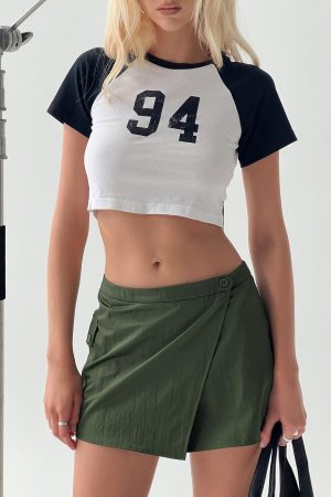 Caran Cargo Mini Skirt Green