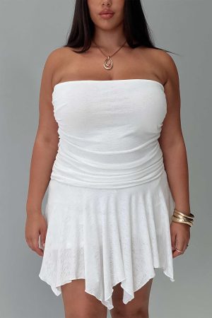 Minxie Strapless Playsuit White Curve