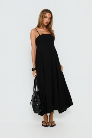 Triniti Square Neck Maxi Dress Black