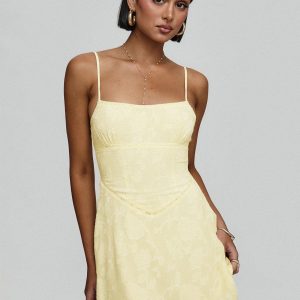 South Of France Mini Dress Yellow Petite