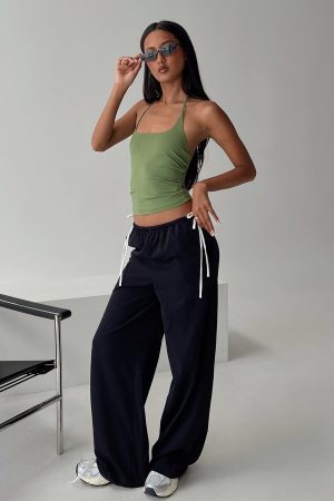 Sweet As Sugar Bow Pants Black / White