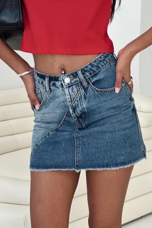 Jellicoe Spliced Denim Skirt Multi Wash