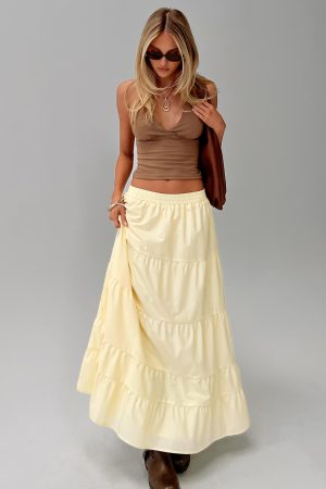 Garden Party Maxi Skirt Lemon