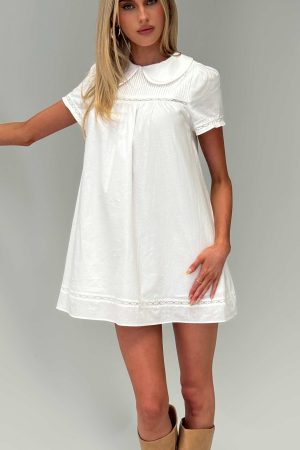 Bethanne Babydoll Mini Dress White