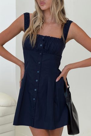 Wait For You Mini Dress Navy