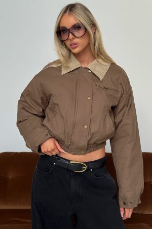 Fateful Collared Jacket Brown