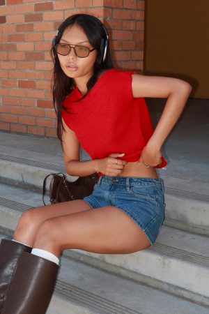 Ashfield Off Shoulder Top Red