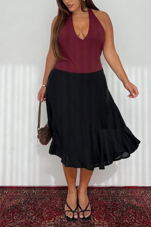With Kindness Midi Skirt Black Curve