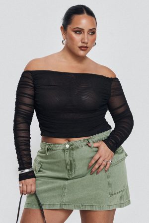 Hartford Off The Shoulder Top Black Curve