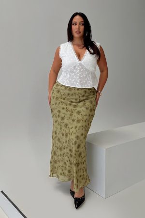 Piazia Maxi Skirt Green Curve
