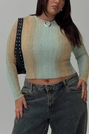 Cardenas Long Sleeve Top Green Curve