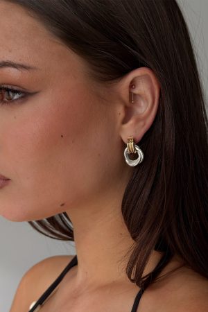 Trishy Linked Earrings Gold / Silver