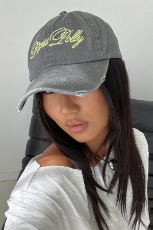 Off Duty Distressed Cap Grey / Yellow