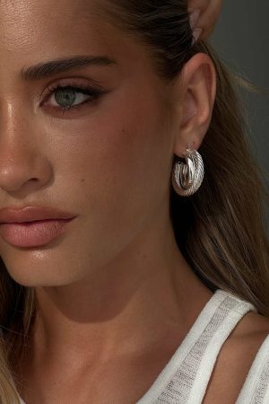 Aster Layered Hoops Silver