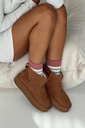 Franz Shearling Boots Dark Brown