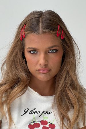 Felipe Hair Clip Pack Red