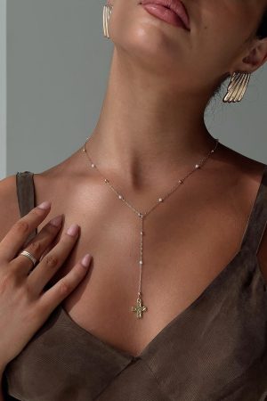 Leonidas Lariat Necklace Gold