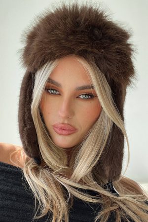 Woolfe Fluffy Hat Brown
