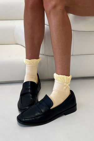 Ceyla Frill Socks Yellow Polka