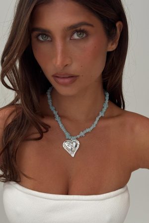 Ralina Pendant Necklace Silver / Aqua