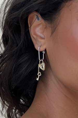 Lock & Key Earrings Gold