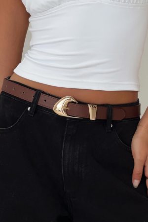 You're Strong Belt Dark Brown / Gold