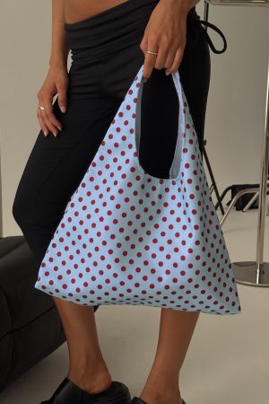 Mayda Tote Bag Red / Blue Polka