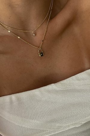 Santino Lock Necklace Pack Gold