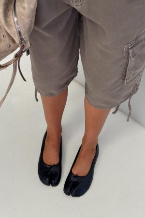 Therapy Harajuku Split Toe Ballet Flats Black