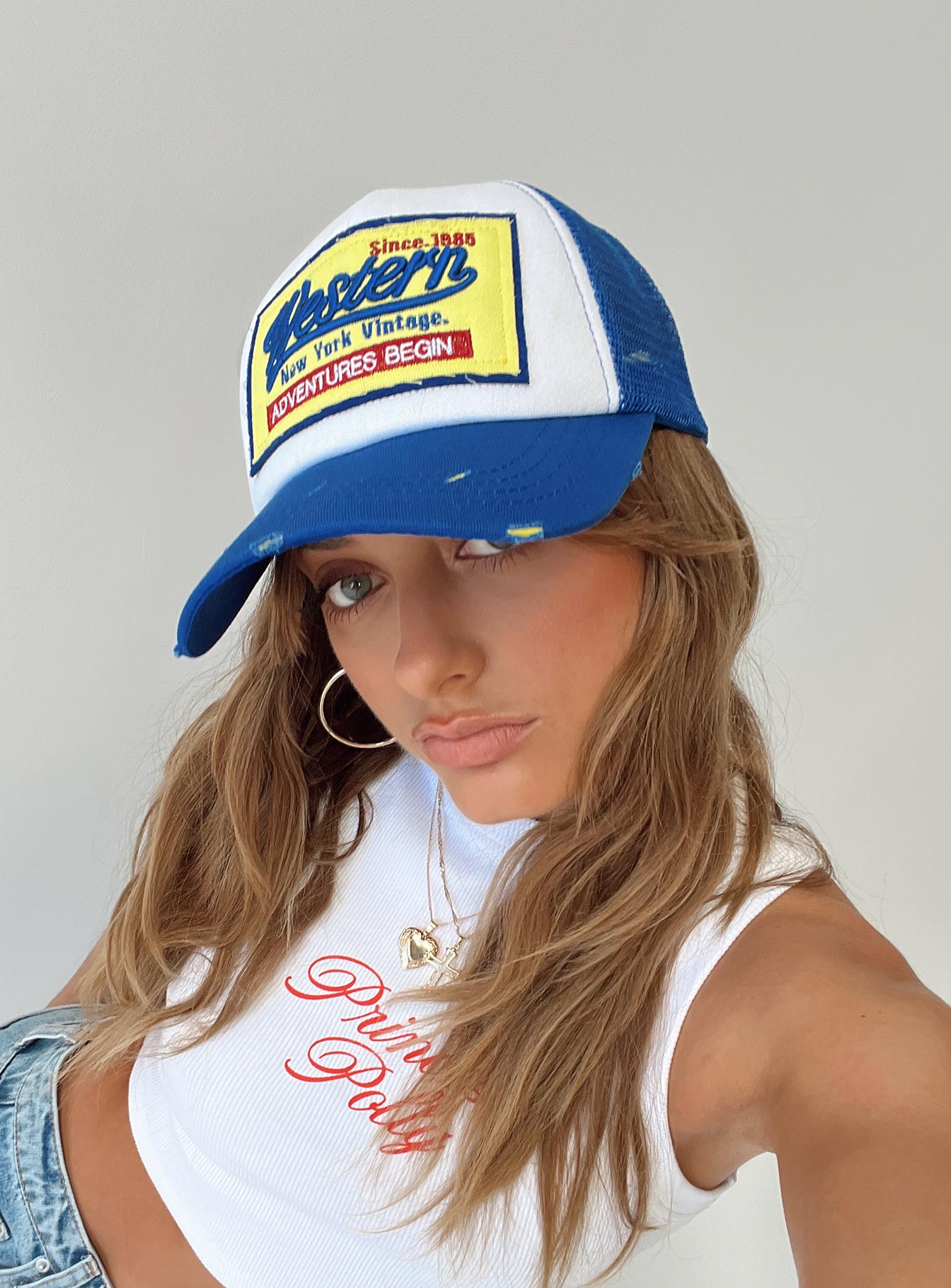 Adventures Trucker Hat Blue - Image 4