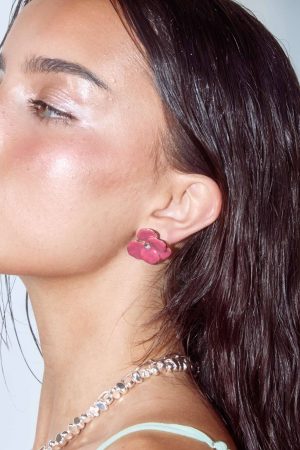 Daylight Savings Flower Earrings Pink