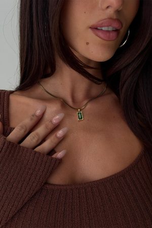 Seeley Snake Chain Pendant Necklace Gold