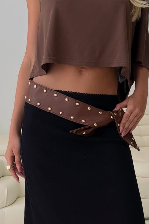 City Of Dreams Faux Leather Belt Brown / Gold
