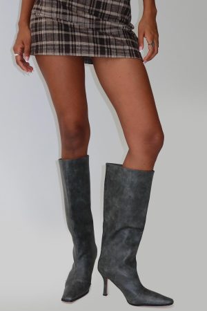 Cecil Knee High Boots Charcoal