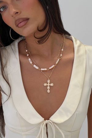 Isabellah Pearl Necklace Pack Gold