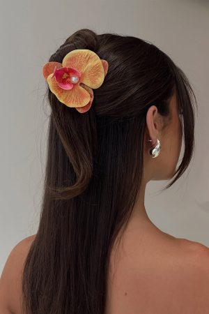 Azurah Flower Hair Clip Yellow