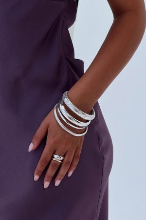 Dapperton Bangle Set Silver