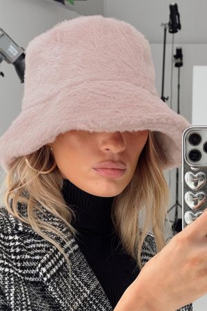 Theo Plush Bucket Hat Blush