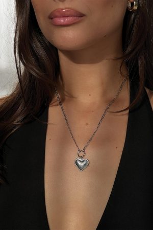 Honey Haze Stainless Silver Pendant Necklace Silver