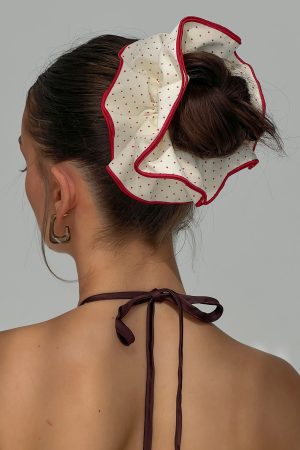 Dovie Frill Scrunchie Red / White Polka Dot