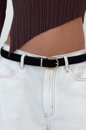 Jaslynn Faux Suede Belt Black
