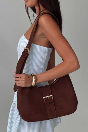Orange County Faux Suede Bag Brown