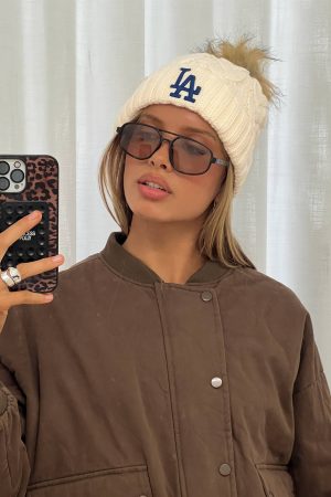 Los Angeles Dodgers Knit Beanie Cream