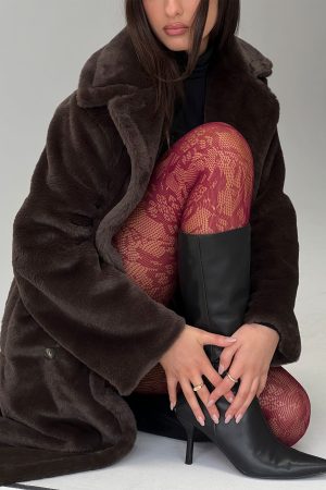 Ammelia Sheer Lace Tights Red