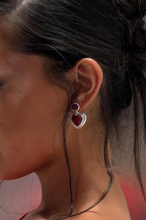 Blanchette Earrings Silver / Red