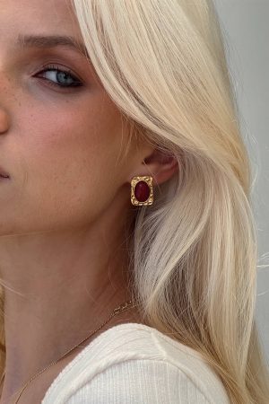 Jaquetta Earrings Red / Gold