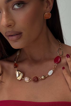 Quincie Necklace Gold / Red